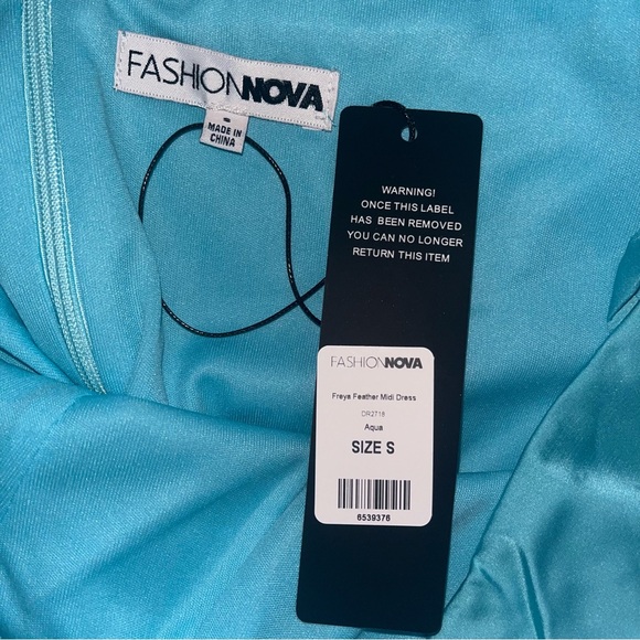 FASHION NOVA Aqua Midi Dress Size S - Picture 5 of 5